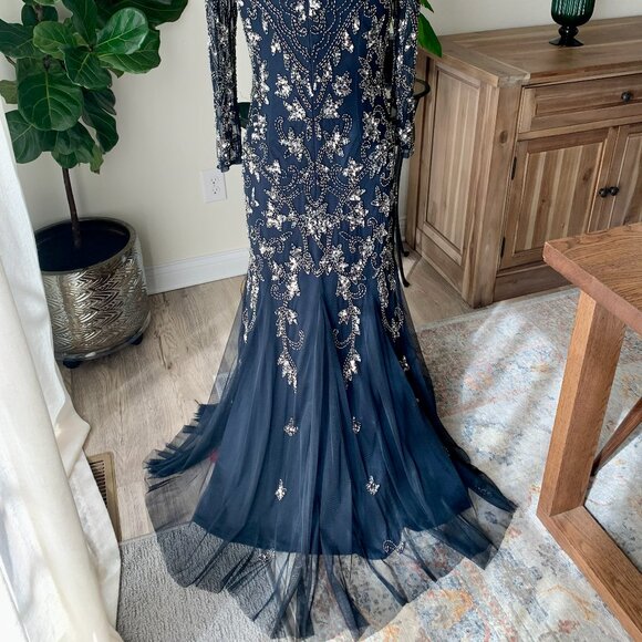 Adrianna Papell Navy Formal Gown Size 4 - Picture 6 of 7